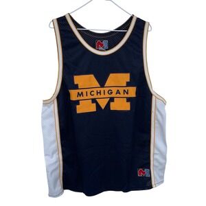 Vintage 90s Michigan Wolverines Basketball Jersey XXL Match 1 Mesh Navy‎ Blue UM